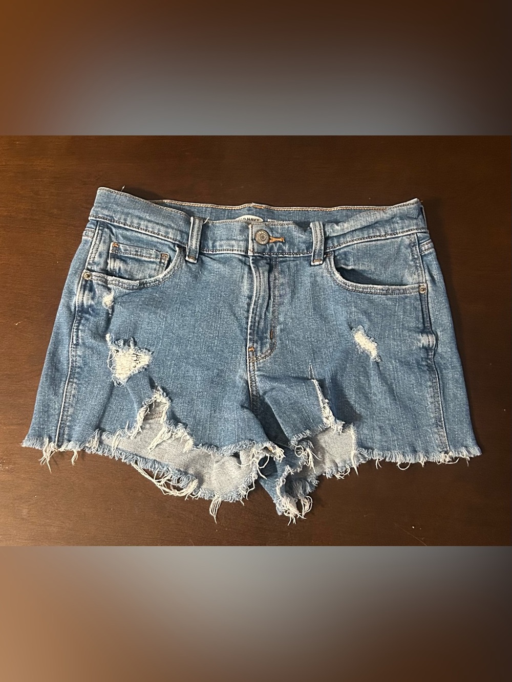 Old Navy Light Blue Distressed Denim Cutoff Shorts